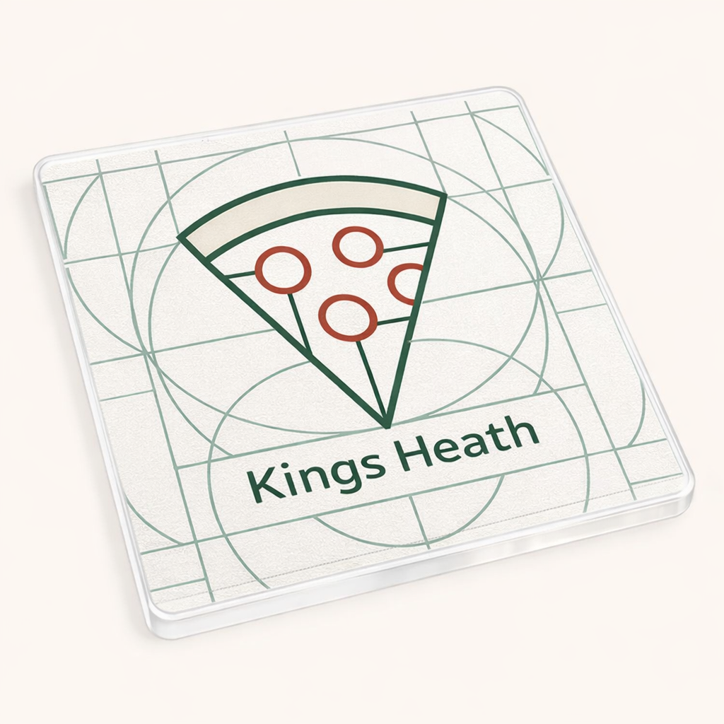 Kings Heath - Coaster - Geometric Lines - Pizza Slice