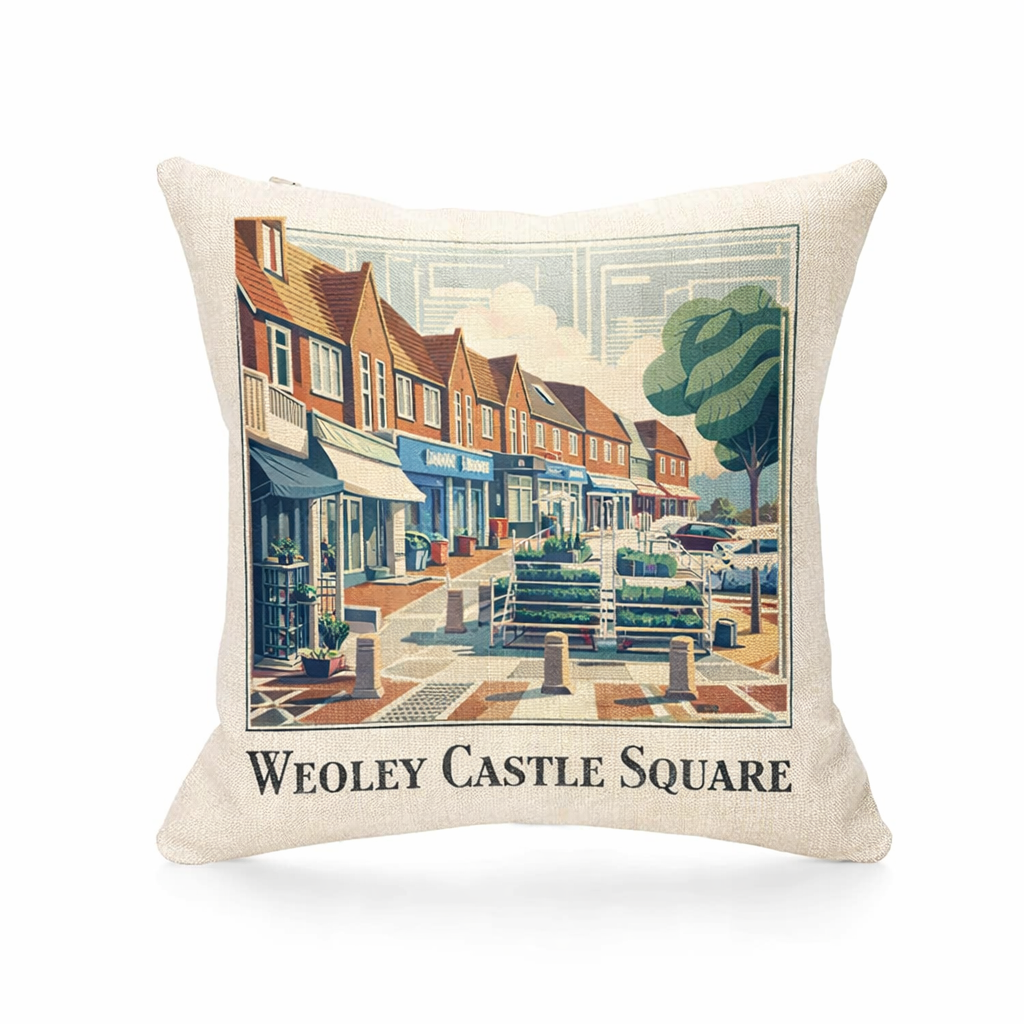 Weoley Castle - Cushion - Vintage Vibes Design - Weoley Castle Square