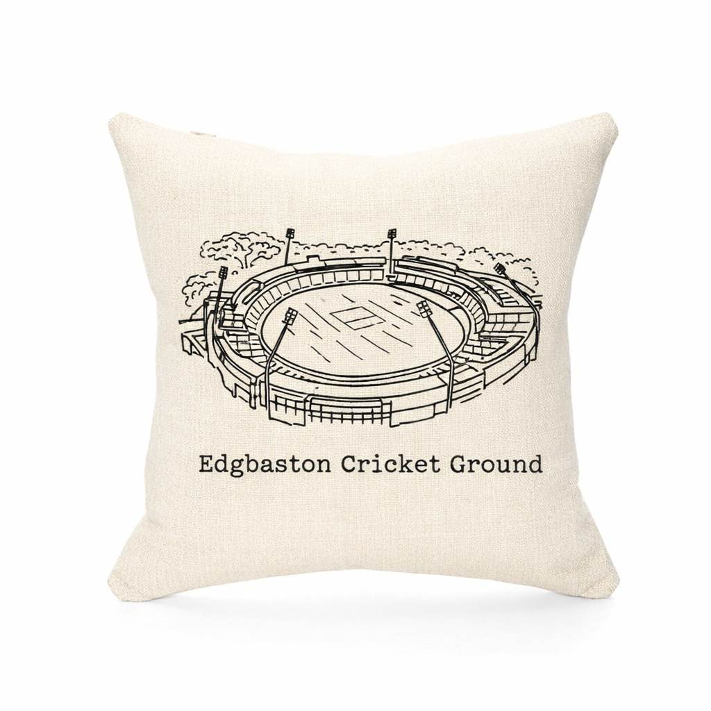 Edgbaston - Cushion - Minimal Lines Design - Edgbaston Cricket Ground