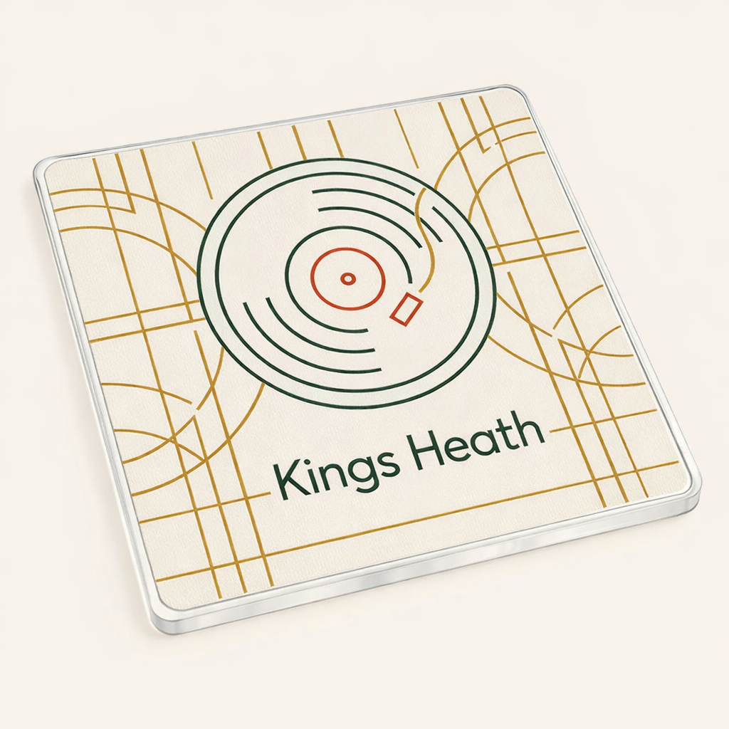 Kings Heath - Coaster - Geometric Lines - Vinyl Record