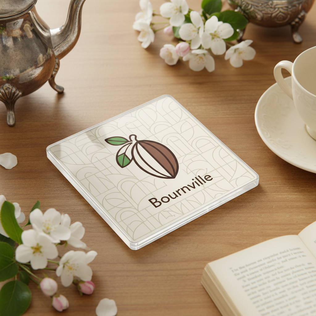 Bournville - Coaster - Geometric Lines - Cocoa Bean