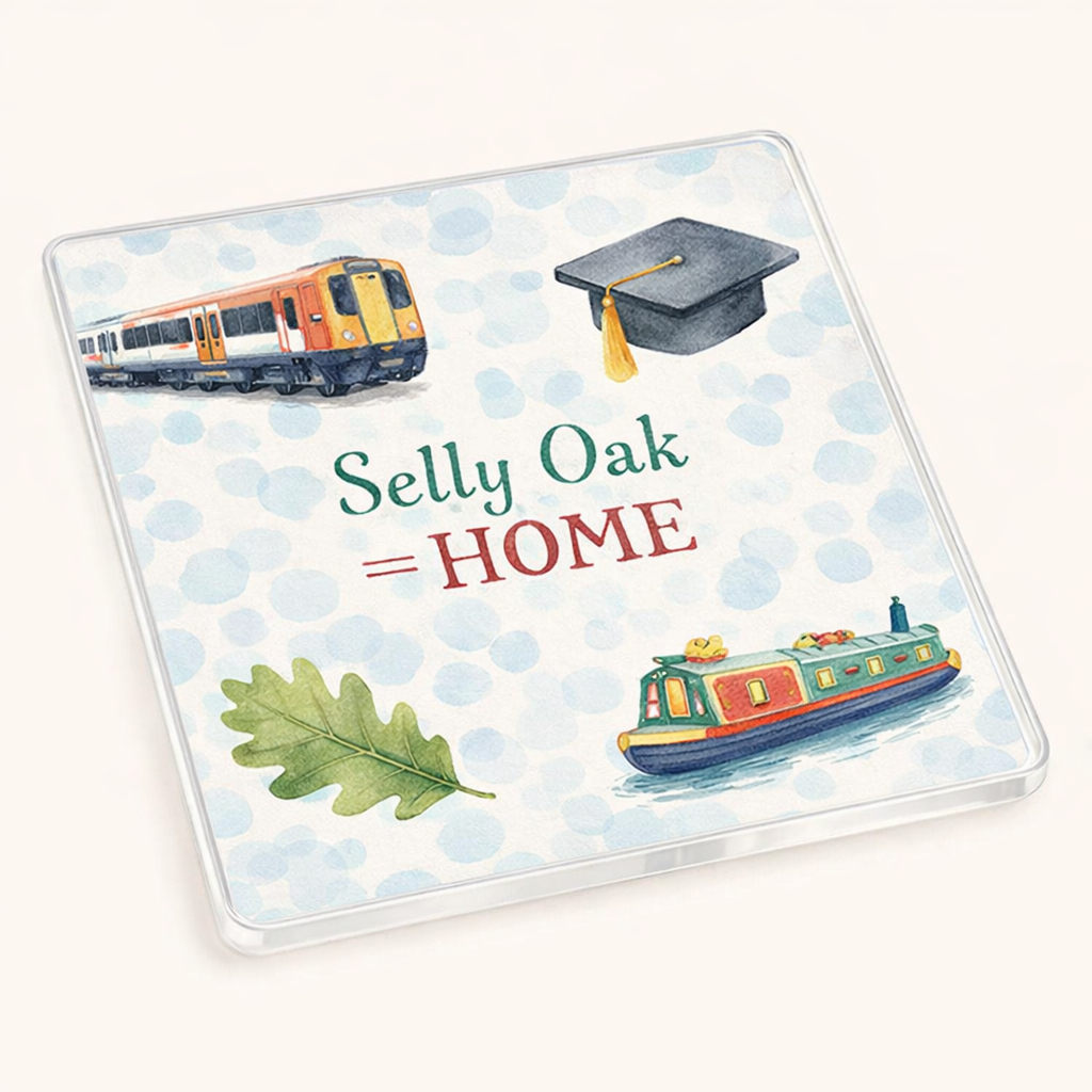 Selly Oak - Coaster - Soft Watercolours - Local Icons
