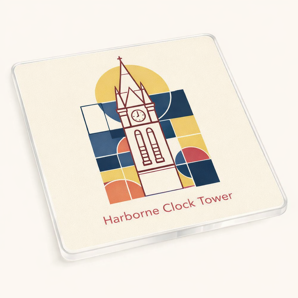 Harborne - Coaster - Geometric Lines - Harborne Clock Tower