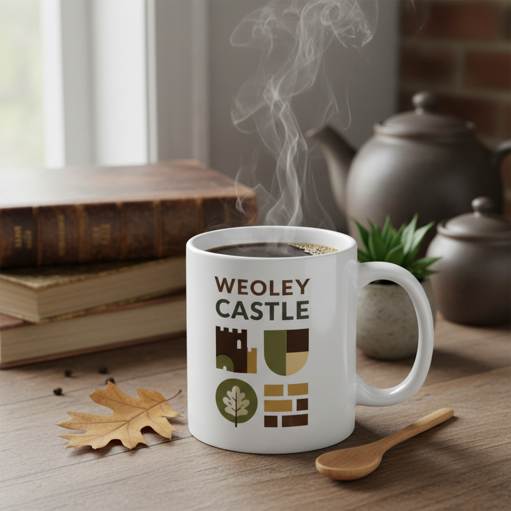 Weoley Castle - Mug - Geometric Grid Design