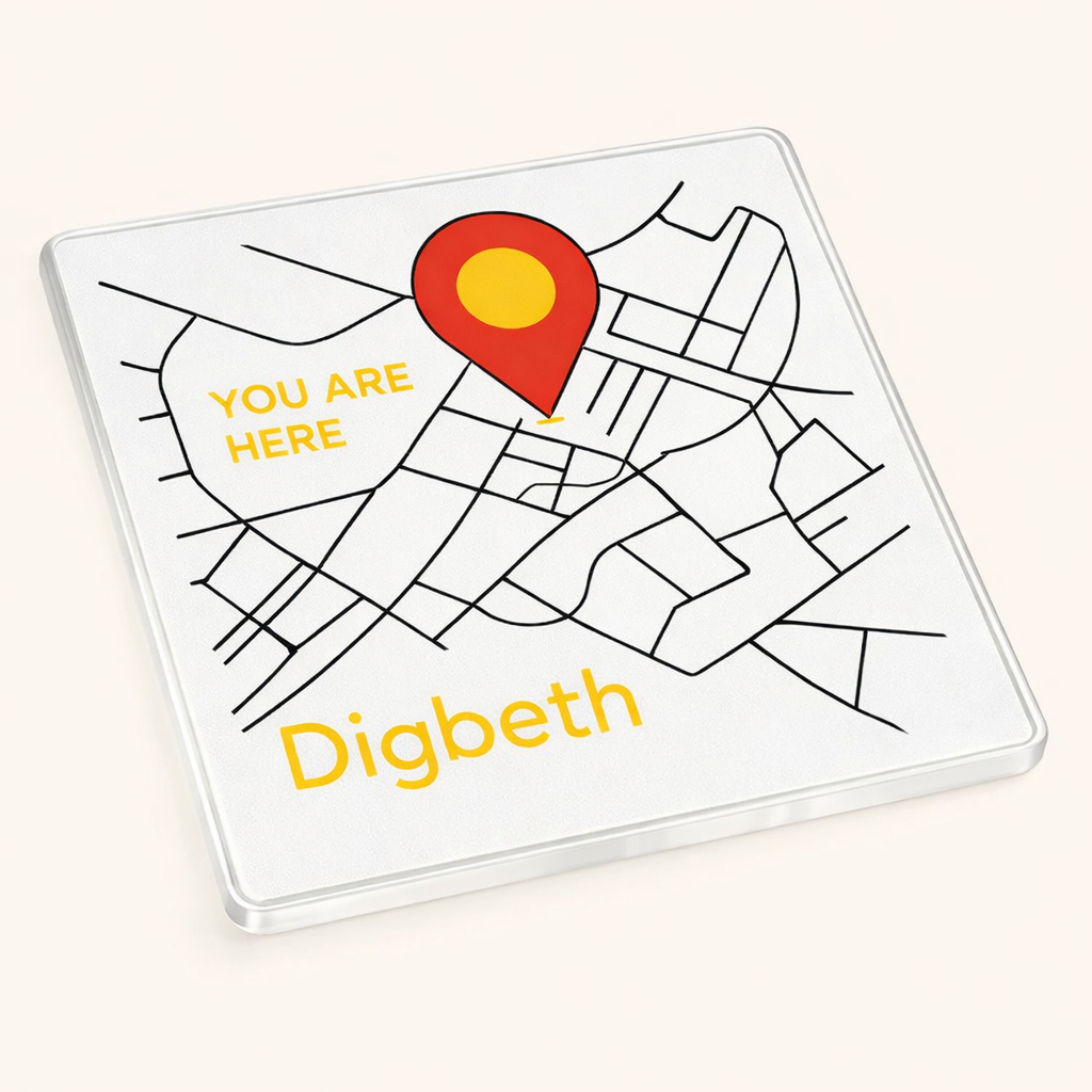 Digbeth - Coaster - Geometric Lines - Location Pin
