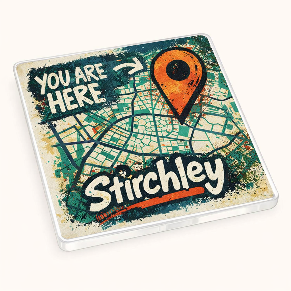 Stirchley - Coaster - Urban Street Art - Location Pin