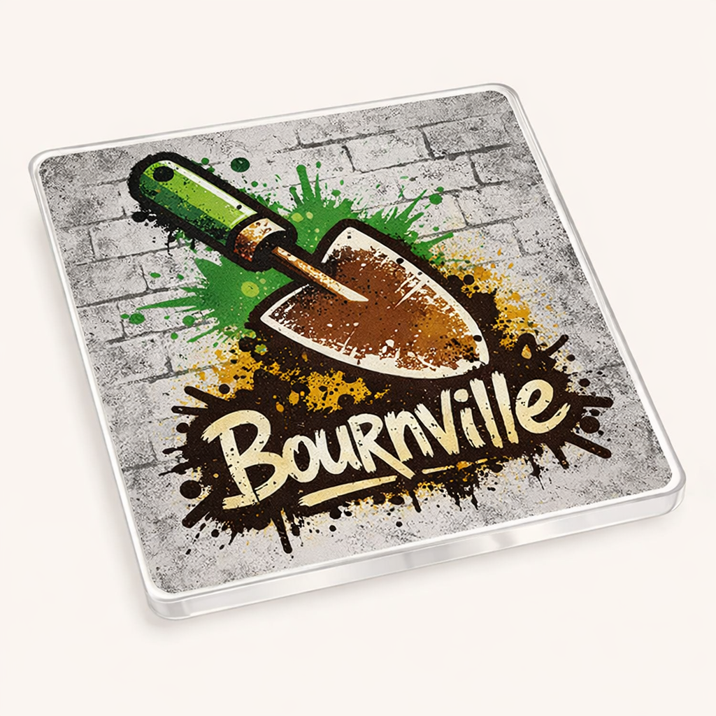 Bournville - Coaster - Urban Street Art - Garden Trowel