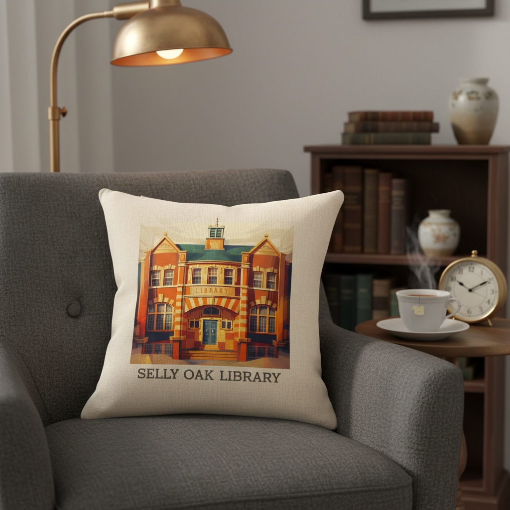 Selly Oak - Cushion - Vintage Vibes Design - Selly Oak Library