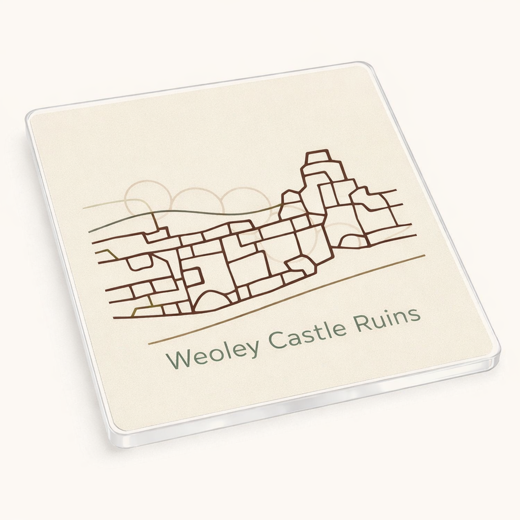 Weoley Castle - Coaster - Geometric Lines - Weoley Castle Ruins