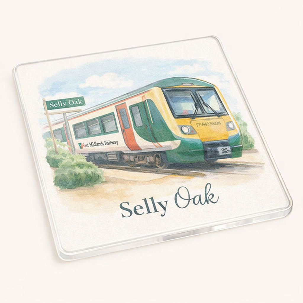 Selly Oak - Coaster - Soft Watercolours - Train