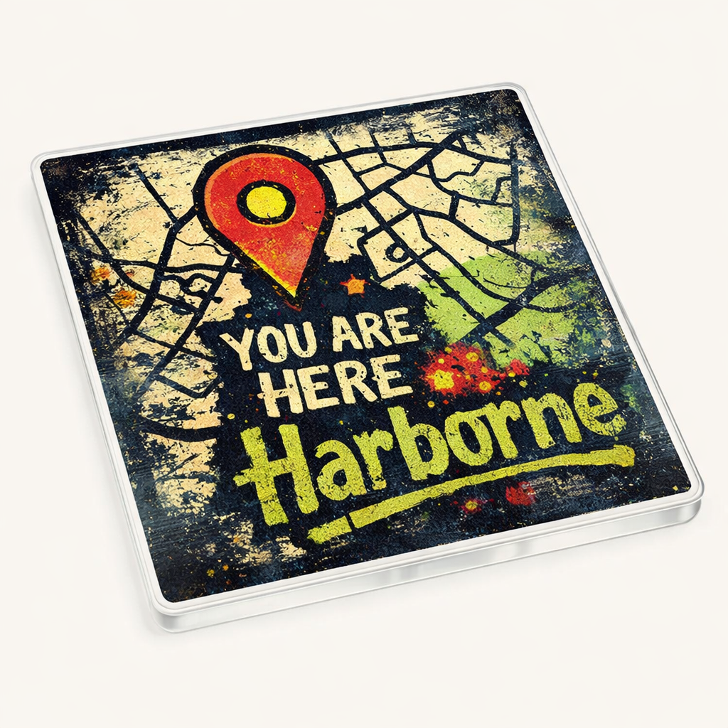 Harborne - Coaster - Urban Street Art - Location Pin