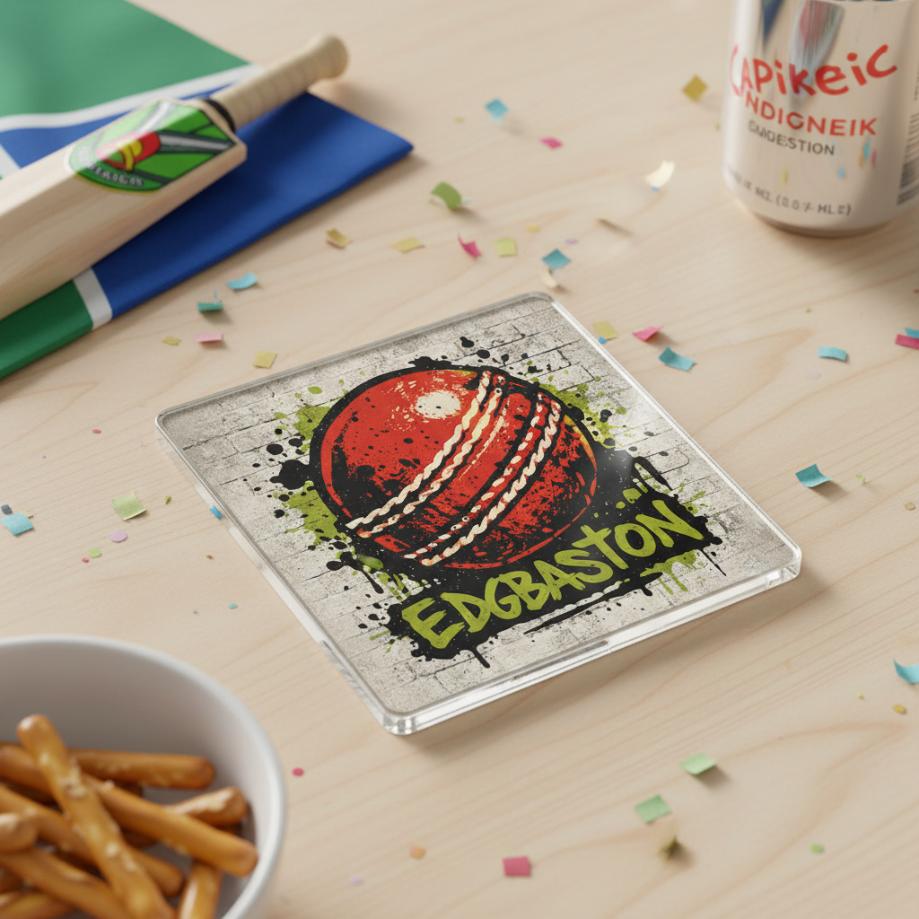 Edgbaston - Coaster - Urban Street Art - Cricket Ball