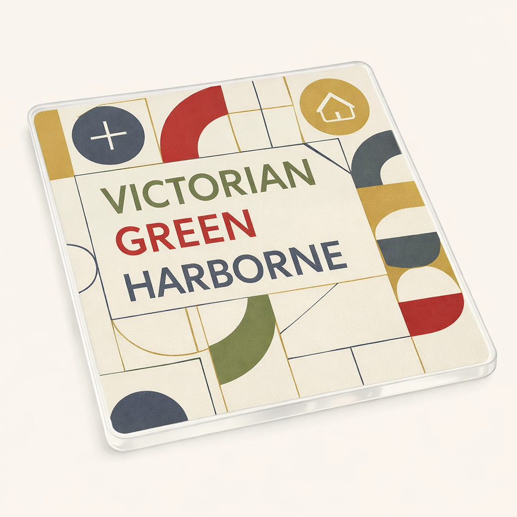 Harborne - Coaster - Geometric Lines - Word Stack