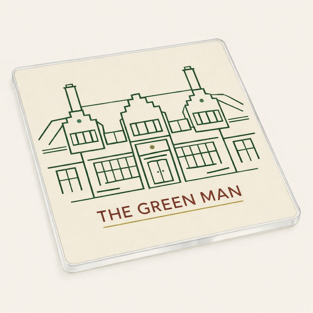 Harborne - Coaster - Geometric Lines - The Green Man Pub