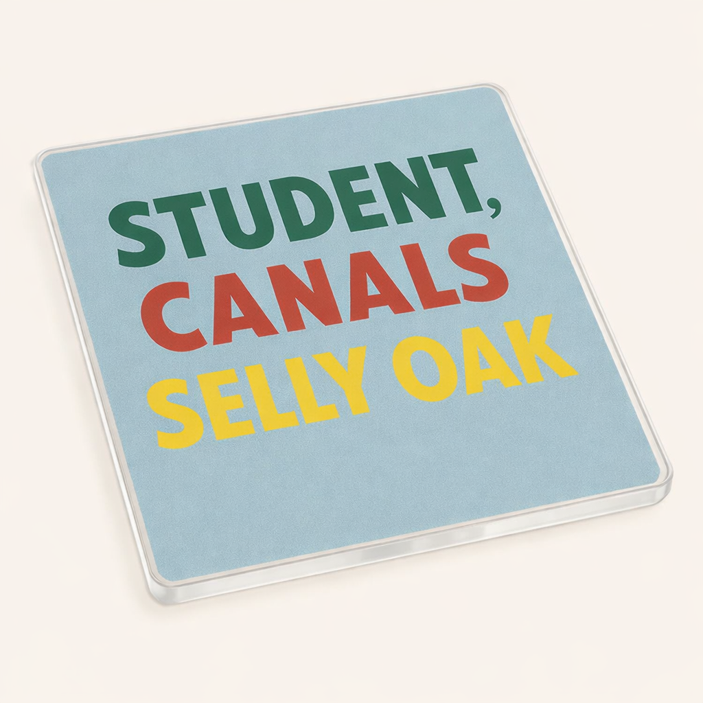Selly Oak - Coaster - Mid-Century Retro - Word Stack