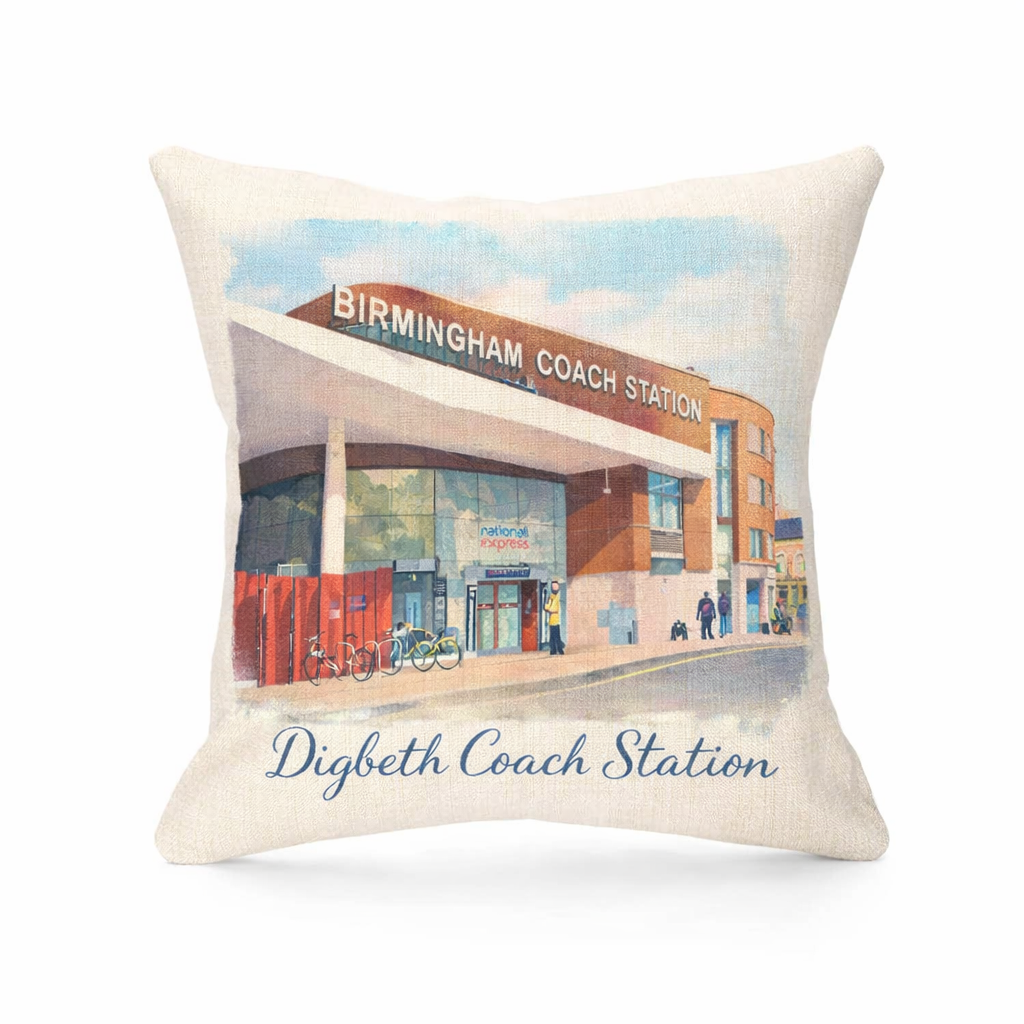Digbeth - Cushion - Stylised Painting Design - Digbeth Coach Station