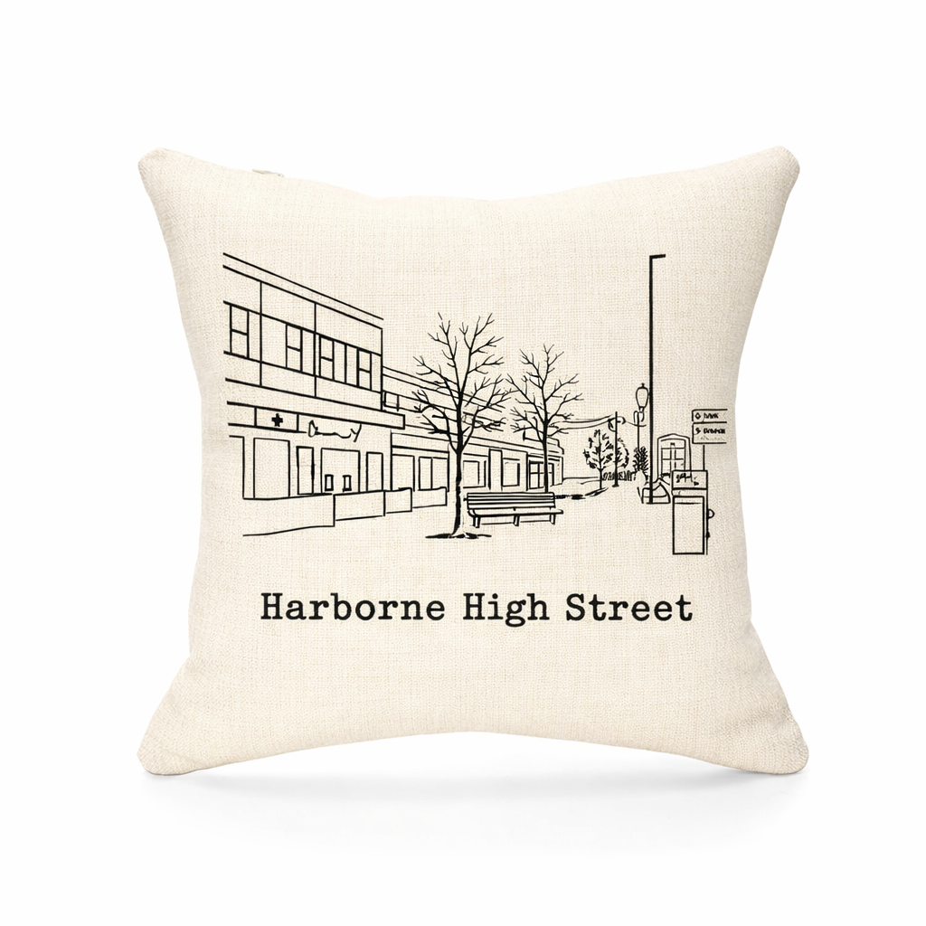 Harborne - Cushion - Minimal Lines Design - Harborne High Street