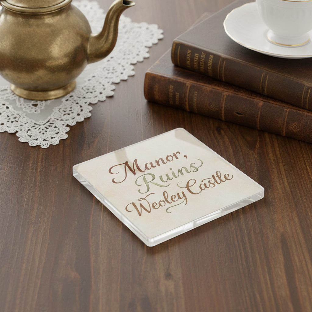 Weoley Castle - Coaster - Soft Watercolours - Word Stack