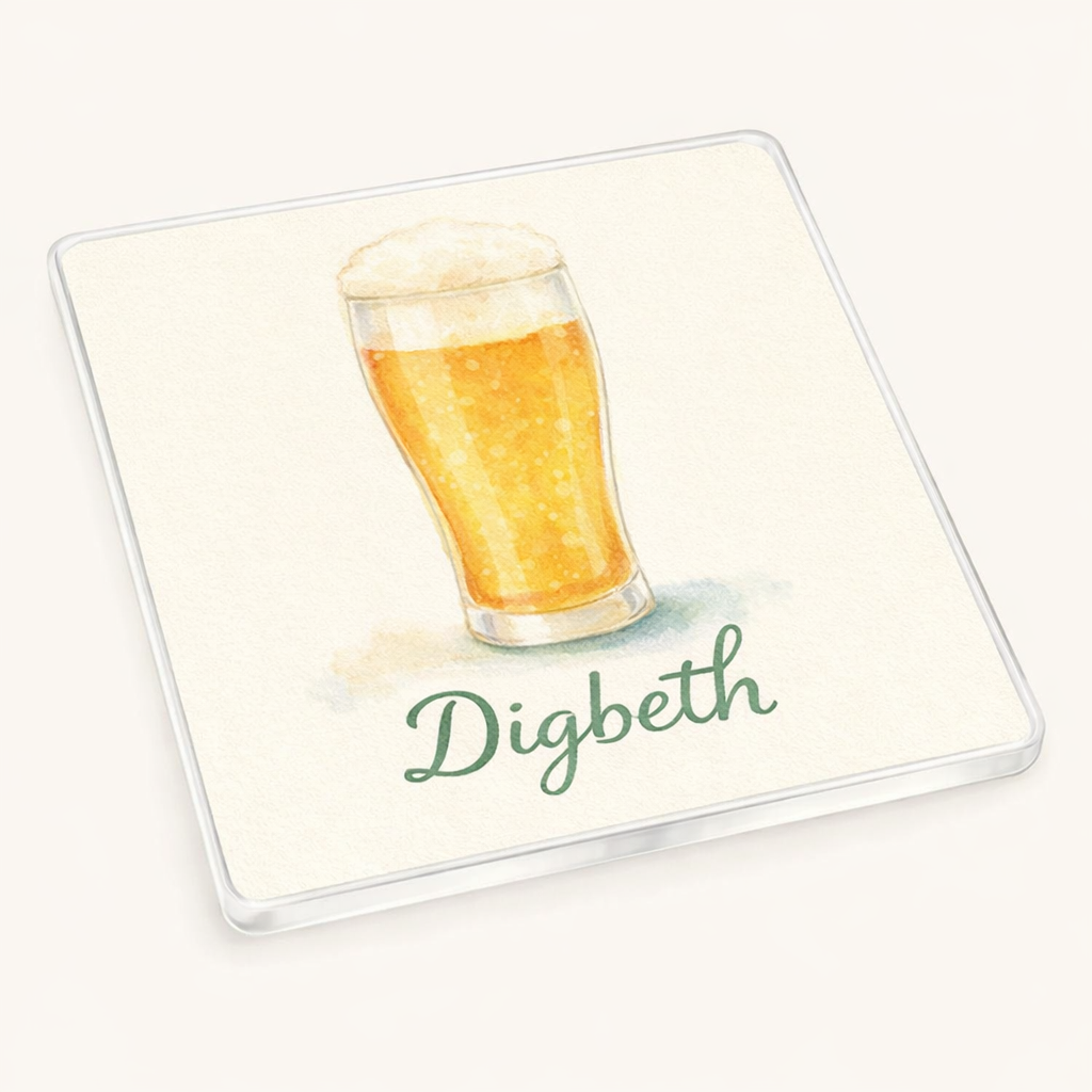 Digbeth - Coaster - Soft Watercolours - Beer Glass