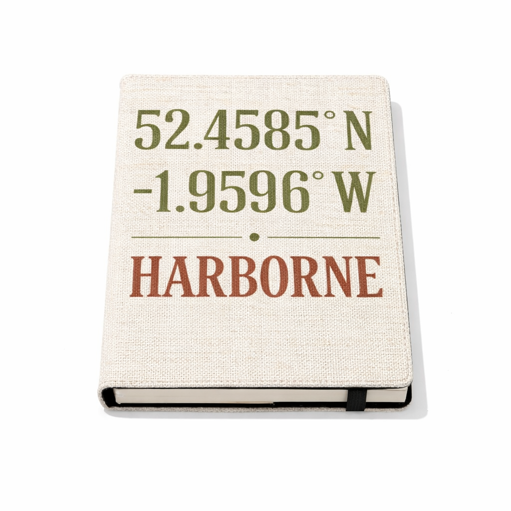Harborne - Notepad - Minimalist Coordinates Design