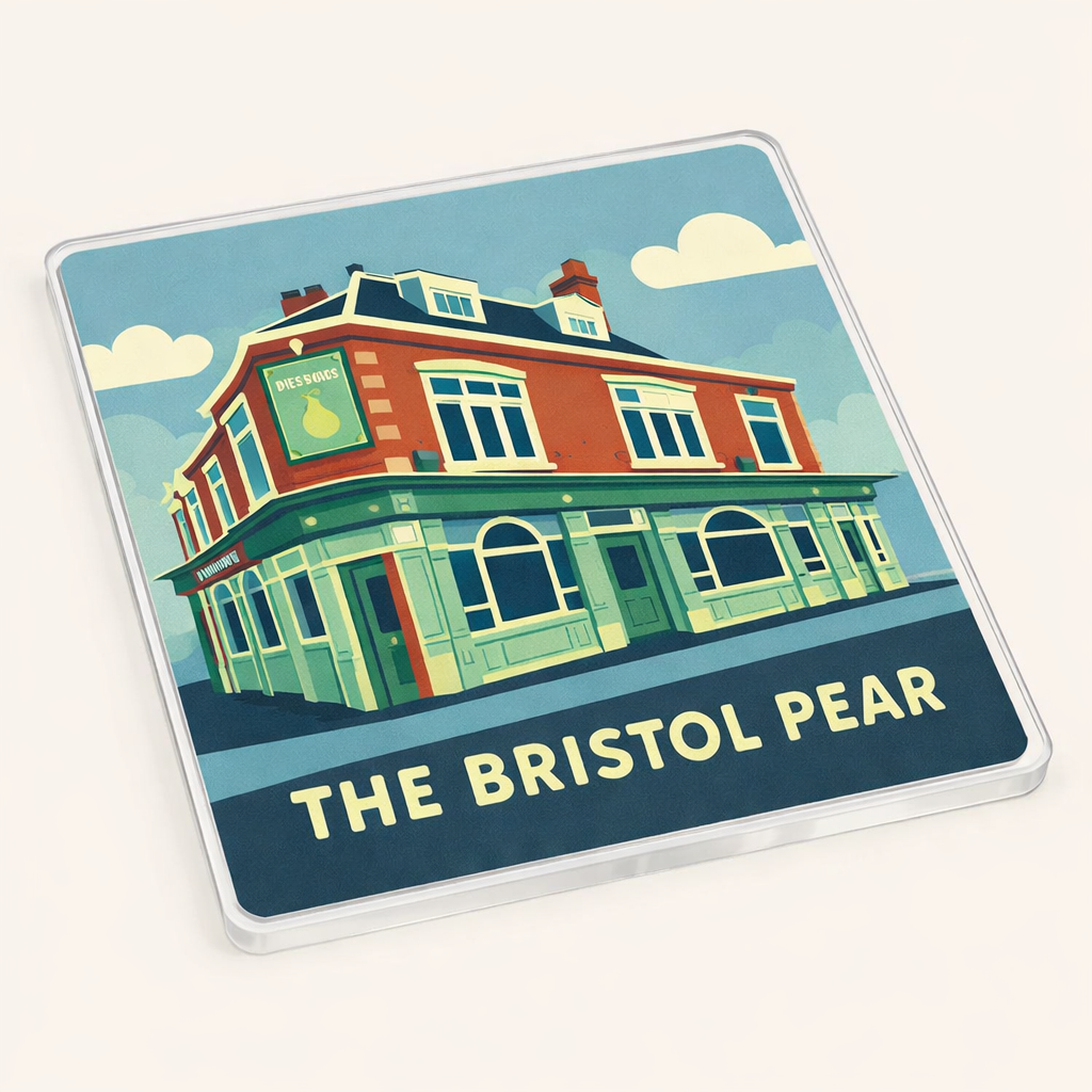 Selly Oak - Coaster - Mid-Century Retro - The Bristol Pear Pub