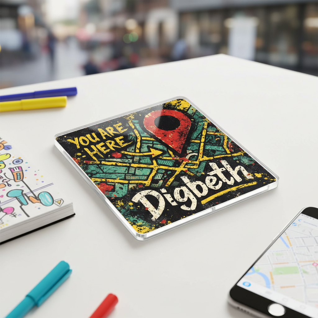 Digbeth - Coaster - Urban Street Art - Location Pin