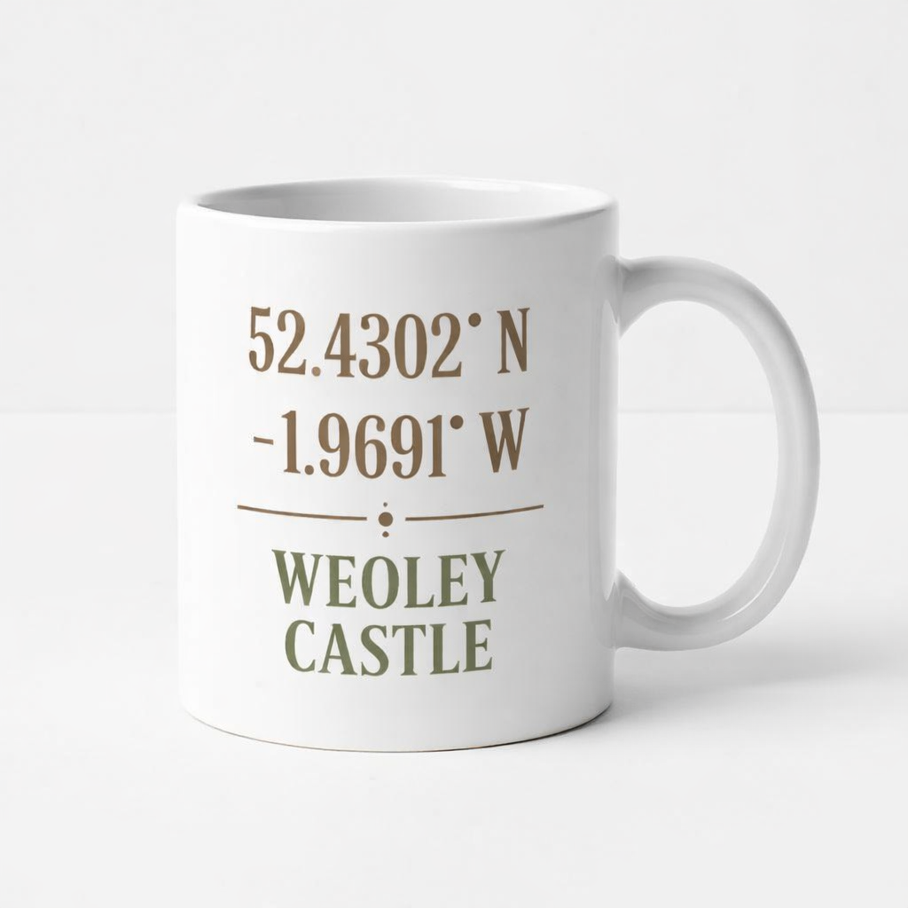 Weoley Castle - Mug - Minimalist Coordinates Design