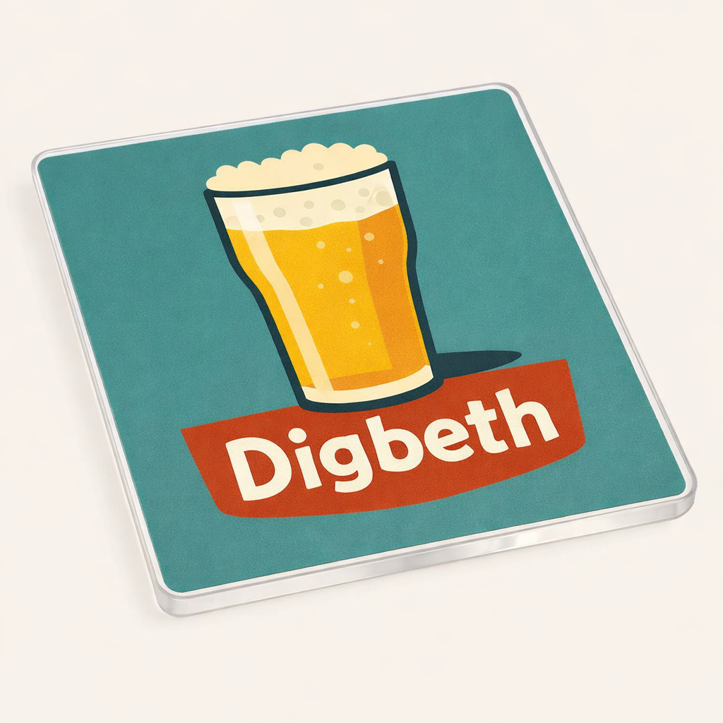 Digbeth - Coaster - Mid-Century Retro - Beer Glass