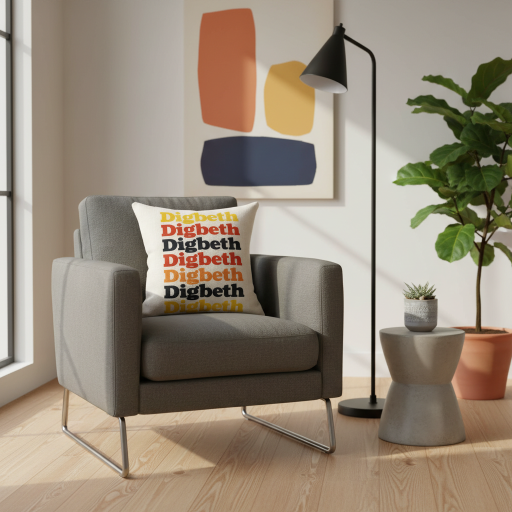 Digbeth - Cushion - Retro Typography Design