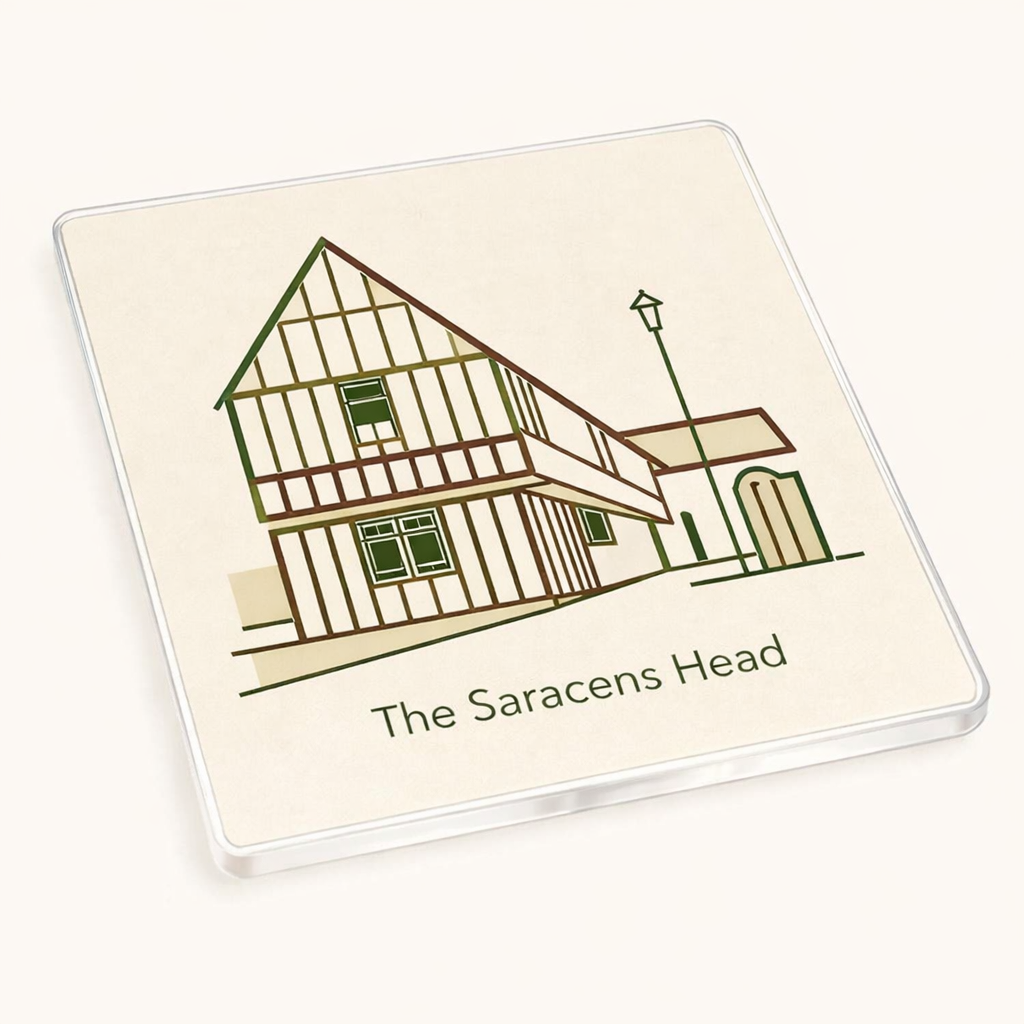 Kings Norton - Coaster - Geometric Lines - The Saracen's Head Pub