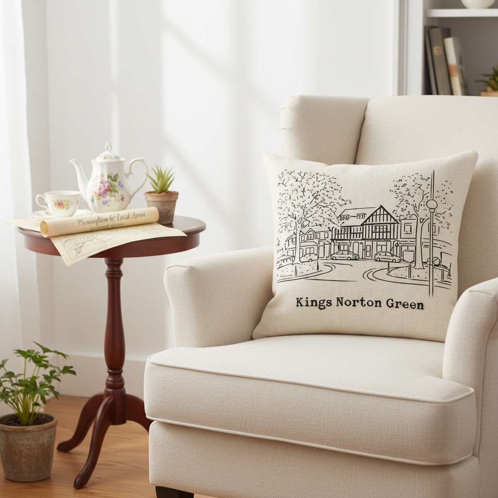 Kings Norton - Cushion - Minimal Lines Design - Kings Norton Green