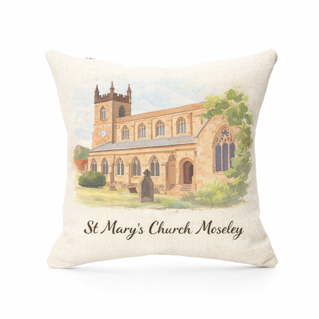 Moseley - Cushion - Stylised Painting Design - St Mary's Church