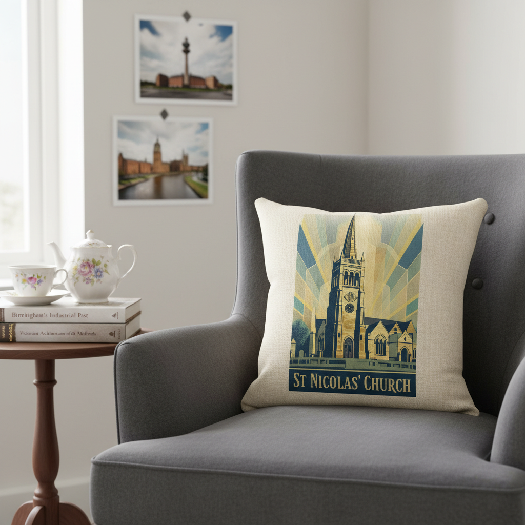 Kings Norton - Cushion - Vintage Vibes Design - St Nicolas Church