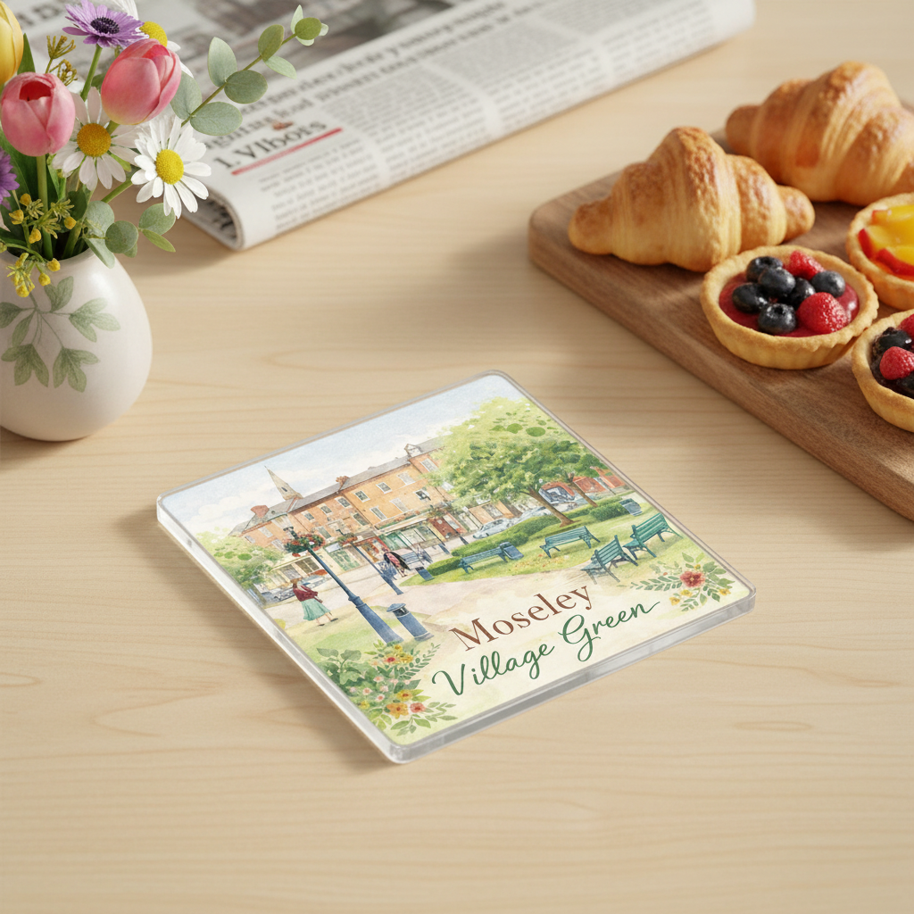 Moseley - Coaster - Soft Watercolours - Moseley Village Green