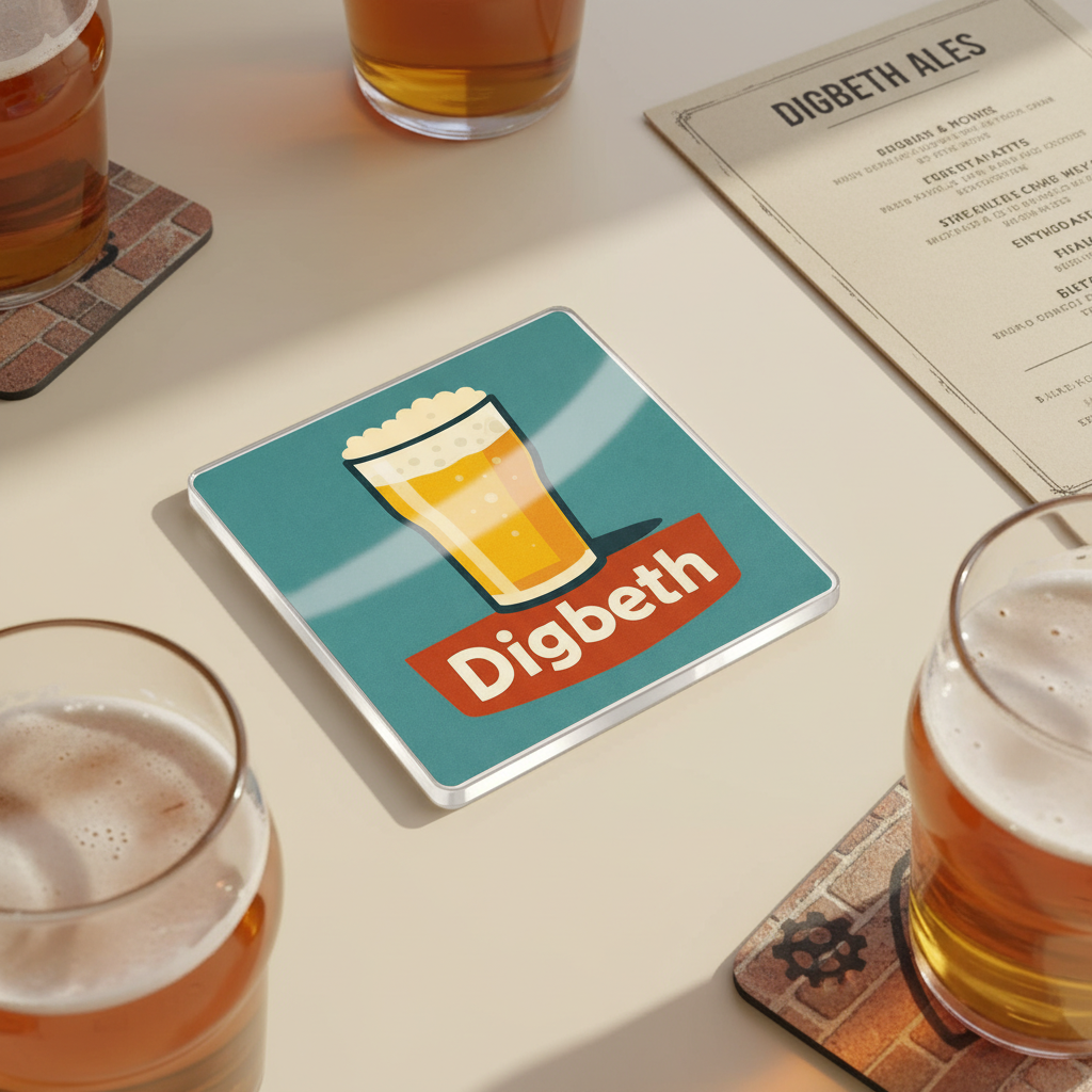 Digbeth - Coaster - Mid-Century Retro - Beer Glass