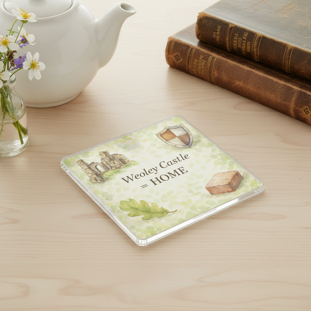 Weoley Castle - Coaster - Soft Watercolours - Local Icons