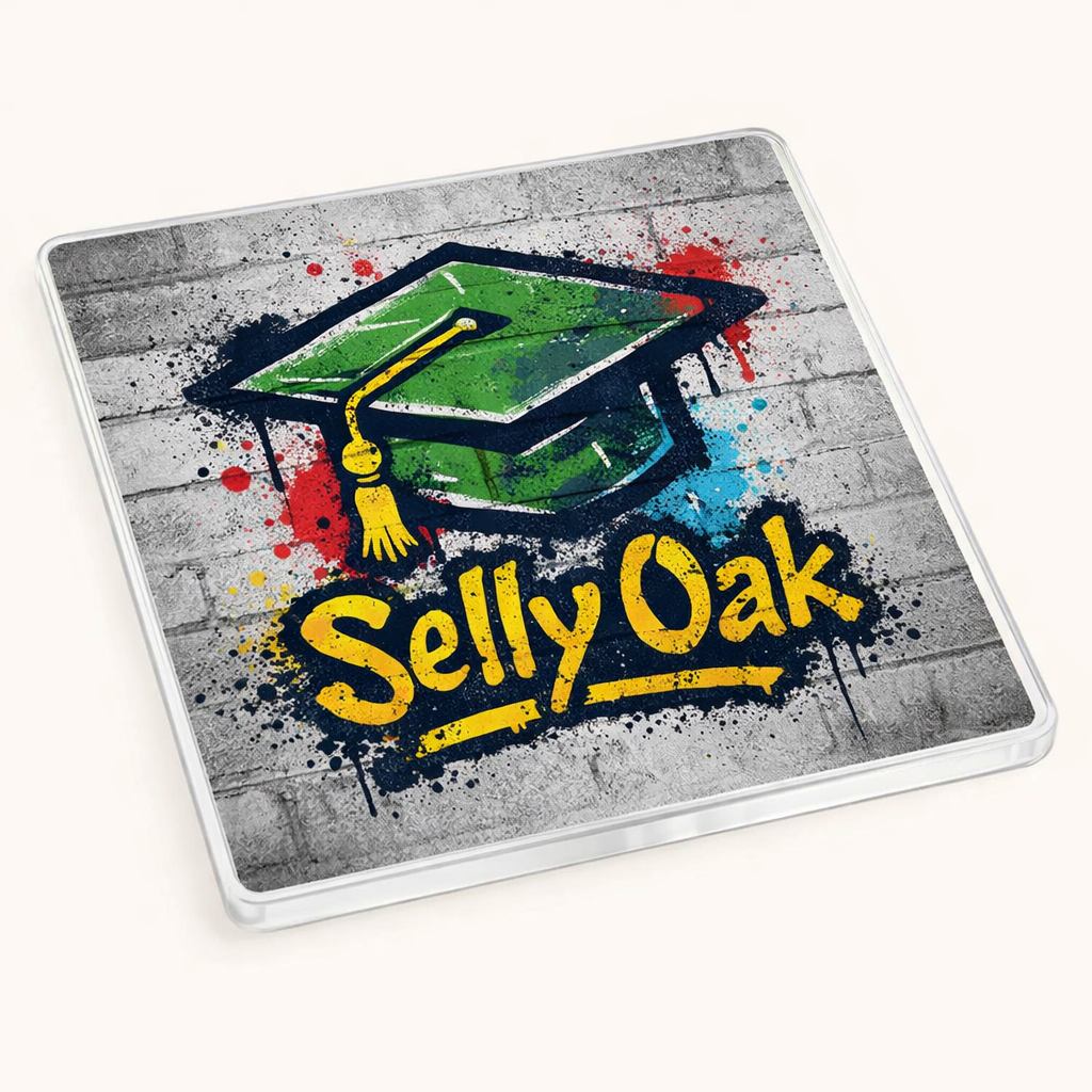 Selly Oak - Coaster - Urban Street Art - Graduation Cap