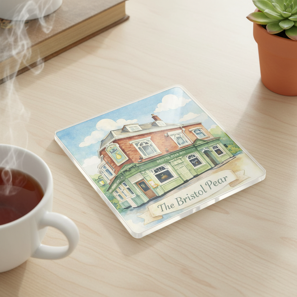 Selly Oak - Coaster - Soft Watercolours - The Bristol Pear Pub