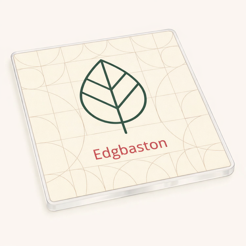 Edgbaston - Coaster - Geometric Lines - Leaf