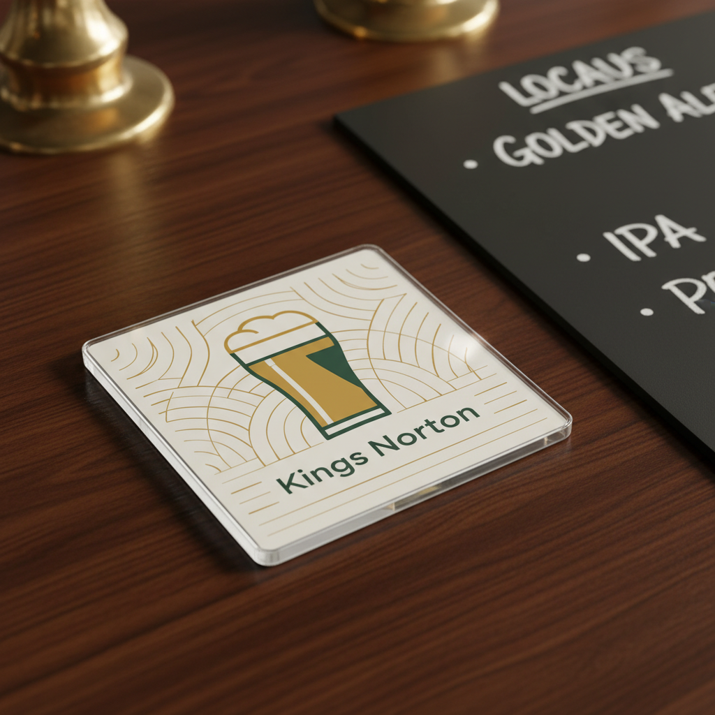 Kings Norton - Coaster - Geometric Lines - Beer Glass