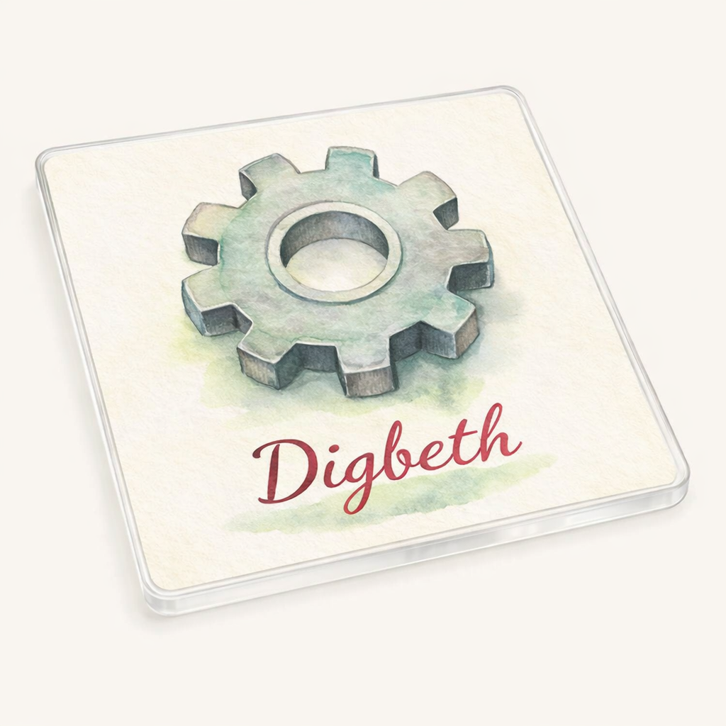 Digbeth - Coaster - Soft Watercolours - Factory Cog