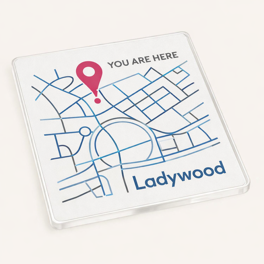 Ladywood - Coaster - Geometric Lines - Location Pin