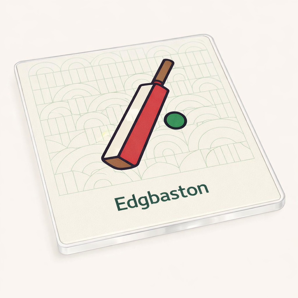 Edgbaston - Coaster - Geometric Lines - Cricket Bat