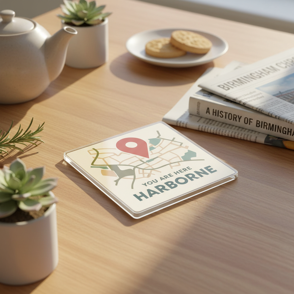 Harborne - Coaster - Mid-Century Retro - Location Pin