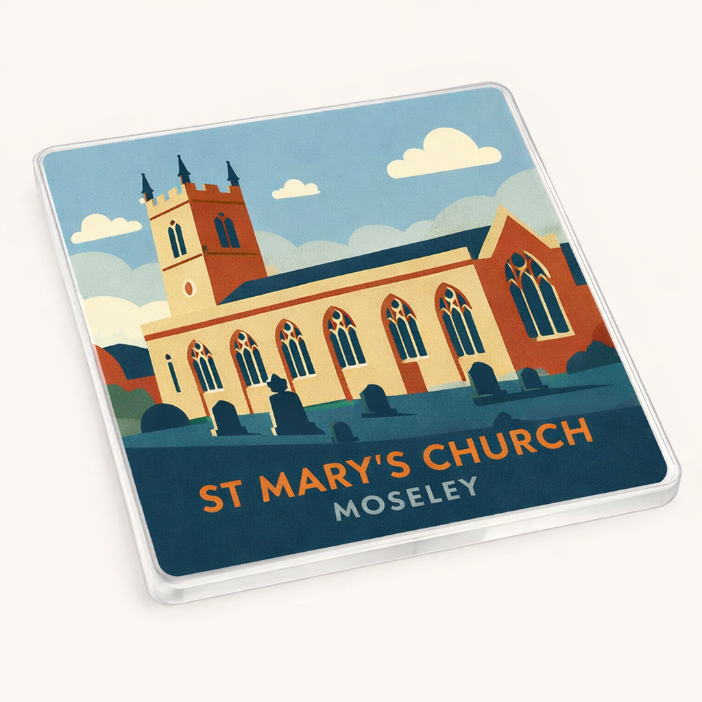 Moseley - Coaster - Mid-Century Retro - St Mary's Church