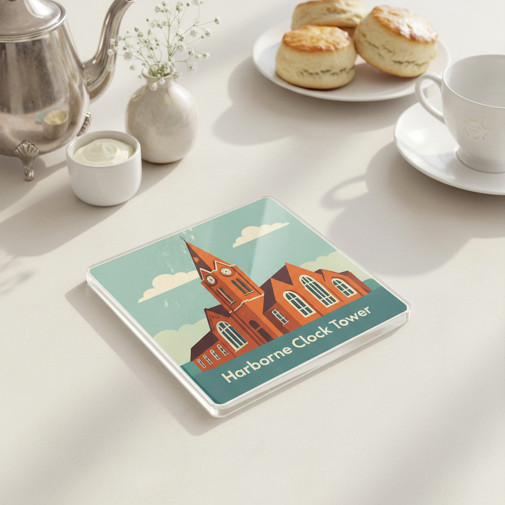 Harborne - Coaster - Mid-Century Retro - Harborne Clock Tower