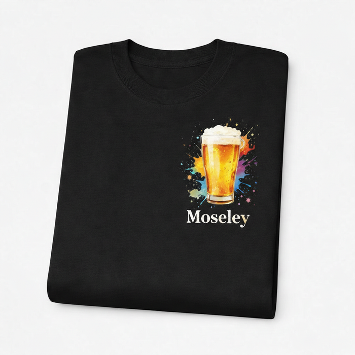 Moseley - T-Shirt - Colour Splash Design - Beer Glass