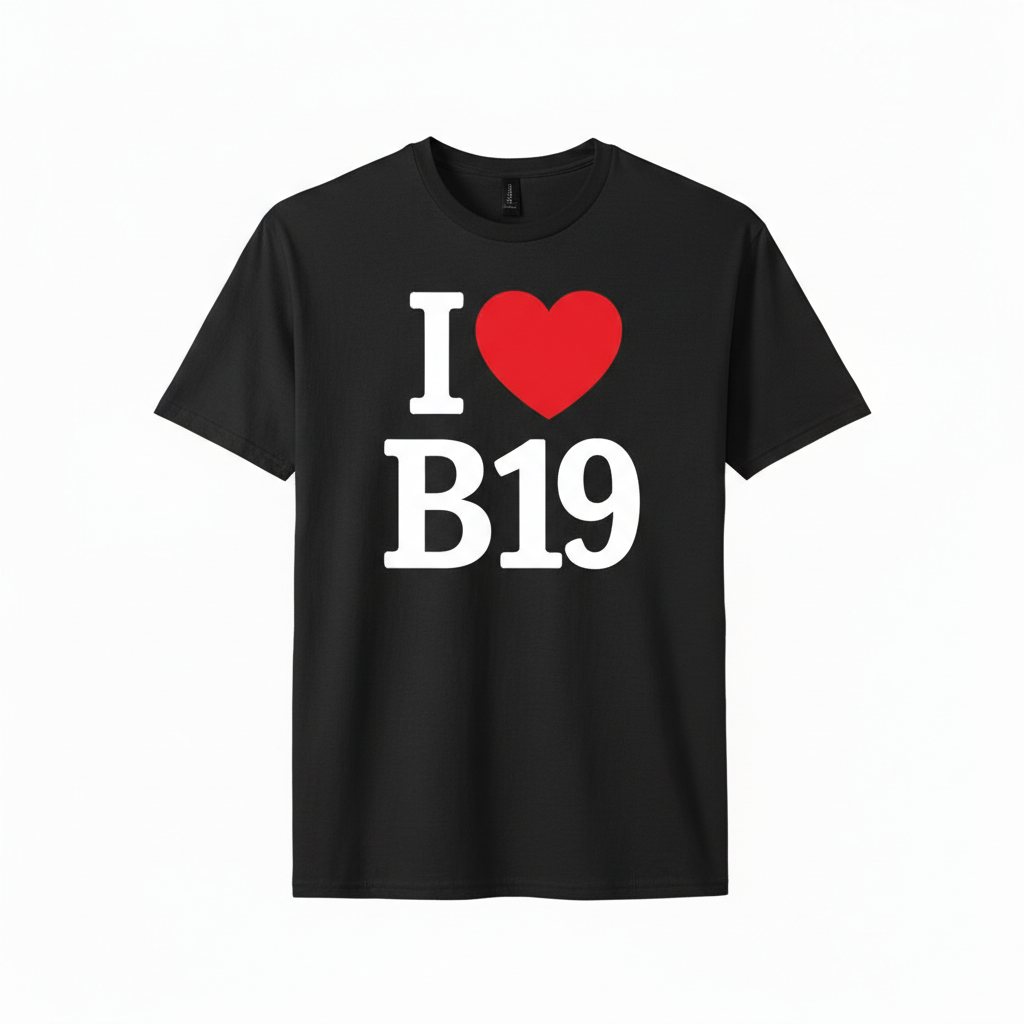 B19 - T-Shirt - I Heart B19 Design - Lozells and East Handsworth | Lozells | Newtown | Birchfield | Gib Hill | Hockley