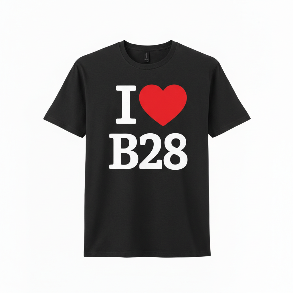 B28 - T-Shirt - I Heart B28 Design - Hall Green | Haslucks Green | Yardley Wood