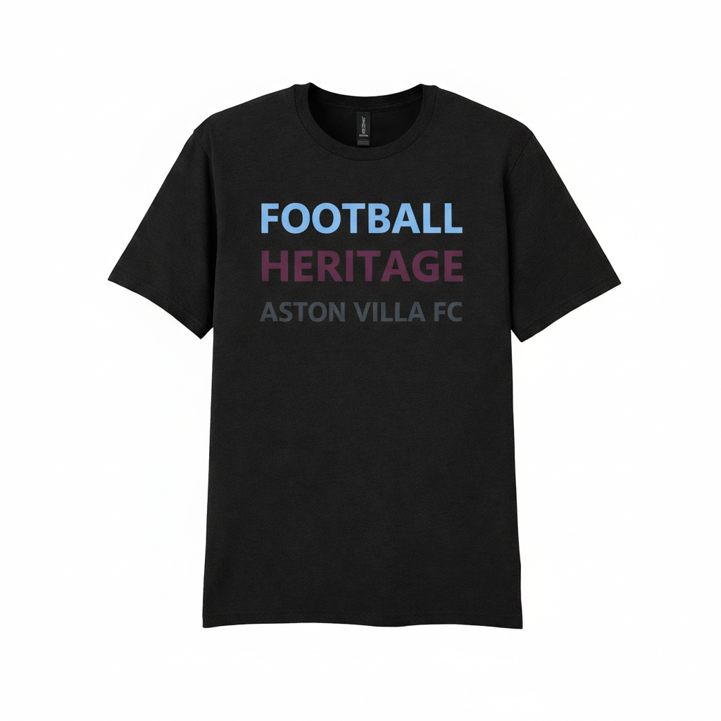 Aston Villa FC Cotton T-Shirt Gift - Heritage Spirit Football Fan Apparel with Bold Minimalist Design
